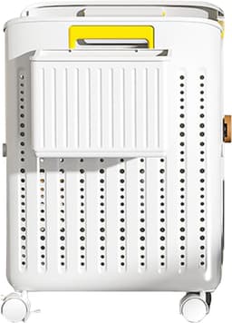 Wasmand met wielen - Opvouwbare mand - Ruimtebesparend opbergen - Compact kubusontwerp - 355 x 315 x 375 cm - Wit — thumbnail 1