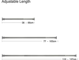 Uittrekbare Kledingrail - Roestvrij Staal - 77-103 cm — thumbnail 2