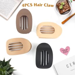 4x Grote Platte Haarclips voor Dames - Sterke Grip, Eendensnavel Klem voor Dun en Dik Haar — thumbnail 3