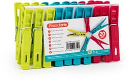 Plasticforte Wasknijpers pakket van 100x stuks - plastic - met ophangmandje aan haak 7 cm - was ophangen — thumbnail 3