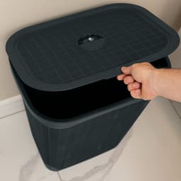 Wasmand 'Hessian' met deksel - 60 Liter - Box - Antraciet - Ventilatie — thumbnail 3