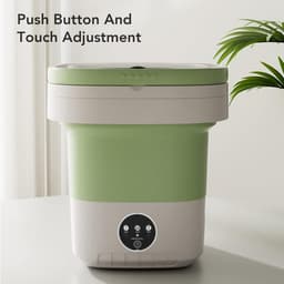 Mini Portable Washing Machine - Vouwbare Kleine Wasmachine en Droger - 7.5L - Emmer Wasmachine met Afvoermand voor Ondergoed - Sokken - Baby Kleding - Was - Thuis (Groen) — thumbnail 5