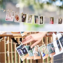 Allecto Plus - Houten Wasknijpers 160 stuks - 25 cm - Jutedraad - Fotohouders — thumbnail 5