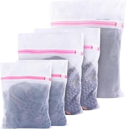 Allecto Plus - Wasnetten 5 stuks herbruikbaar waszak met ritssluiting - voorkom vervorming - reizen - kleding - lakens - roze. — thumbnail 1
