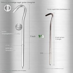 TOVBMUP 20 haringen - Aluminium haringen - Tentbevestigingen - 18 cm haringen - Geschikt voor tuinieren, kamperen, reizen — thumbnail 5