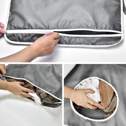 Duurzame hangende wasmand met ruimtebesparende roestvrijstalen haak en rits achter de deur voor badkamer, kinderkamer, reizen, studentenhuis, 2-pack (extra groot - donkergrijs) — thumbnail 4