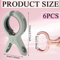 Allecto Plus - 6 stuks Sterke Roze Handdoekklemmen voor Strandstoelen - Jumbo Formaat - Winddichte Clips voor Strandlaken en Beddengoed — thumbnail 4