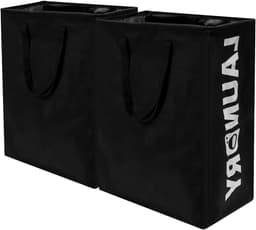 Foldable Laundry Basket Pack of 2 75 Litres - Narrow Laundry Collector for Bathroom Living Room 60 x 40 x 34 cm — thumbnail 2