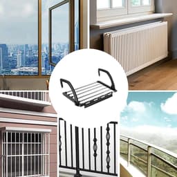 Inklapbaar Wasrek voor Balkon, Radiator en Meer met Anti-Slip en Verstelbare Haken — thumbnail 3