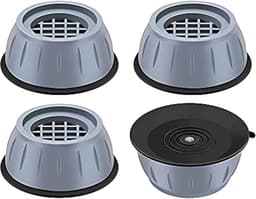 4-delige set - Wasmachine en droger - Anti-vibratie pads - Schok- en geluidsreductie - Wasmachine ondersteuning - Voorkomt beweging - Schudden - Lopen - Universele maat — thumbnail 1