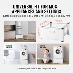 Wasmachine en Droger Onderstel - Sokkel/Verhoger - Draagvermogen 299,4 kg - Afmeting 71,1 x 68,6 x 36,3 cm - Universele Pasvorm - Robuust - Staand Platform — thumbnail 4