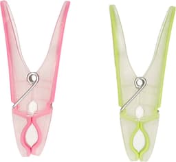 PlasticForte Wasknijpers -12x - groen/roze - kunststof /metaal - 8 cm - was ophangen — thumbnail 2