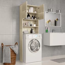 Wasmachine ombouw - Kast - Opbouwmeubel - Verhoger - Wasmachine meubel - Opbergkast - Hout - Sonoma Eiken — thumbnail 5