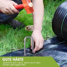 Grondankers 5 mm - 100 stuks roestvrij - extreem harde vloeren - beveiligingstenten - luifels - hekken - planten - 200 mm lang - 30 mm breed — thumbnail 3
