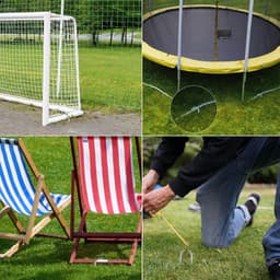 Grondankers trampoline 30 cm (12 inch) - set van 4 - verzinkt staal - U-vormig - voor tenten, trampolines en hekken — thumbnail 3