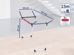 Stabiele Droogrek met Vleugels - 15 Meter Droogruimte, Ideaal voor Balkons en Tuinen — thumbnail 5