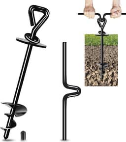 Grondanker voor Honden tot 220 lbs - Roestvrije Spiraalpaal voor Tuin, Camping & Strand — thumbnail 1