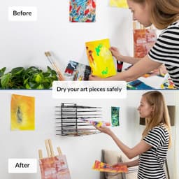 Klein hangend verfdroogrek - 8 planken - Canvas Art Storage - Schilderdroogrek met schroeven — thumbnail 5