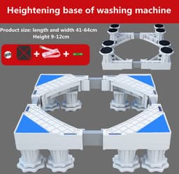 Universele Verstelbare Wasmachine Verhoger-met 8 poten - Meubelverhoger-wit — thumbnail 2