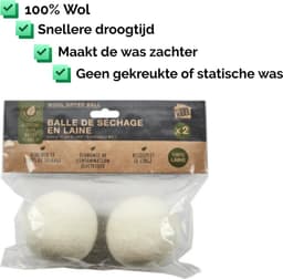 2x Drogerballen - Droogballen - 100% Wol - Wasdroger Ballen - Herbruikbaar — thumbnail 2