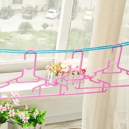 Driedelige set van 5 meter winddichte en antislip waslijn, ideaal voor binnen en buiten gebruik, stevig en draagbaar — thumbnail 4