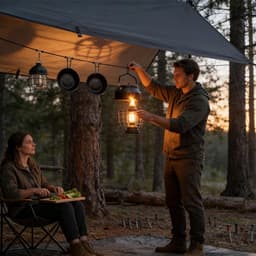 Camping Waslijn - Draagbare Waslijn - Kleding Drogen - Reflecterende Kralen - 10 Meter - Zwart — thumbnail 4