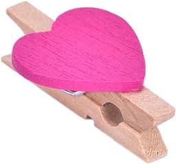Houten Hart Clips - Mini Wasknijpers - Foto's Ophangen - Duurzaam Hout - 35 cm - Rose — thumbnail 1