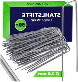 Grondankers - Grondhaken Haringen - Tuin Beveiligen - Verzinkt Staal - 50 stuks - Zilver — thumbnail 1