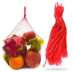 Netzakken - Gaasnetten Opbergzakken - Groente Fruit Opslag - Ademende Constructie - 100 stuks 60 cm - Rood — thumbnail 1