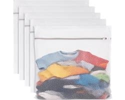 Pack van 5 Grote Wasnetten 60 x 60 cm, Waszak met Rits, Beschermnet voor Fijne Was, Sokken, Blouses en Truien, Wassen in de Wasmachine