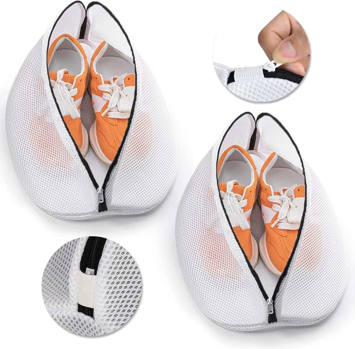 Wasnet voor Schoenen, 2 Stuks, Waszak met Rits voor Sneakers en Sokken (38 x 21 x 23 cm), Ideaal voor de Wasmachine en Bescherming van Kleding — afbeelding 1