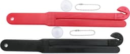 Zak Snijder - Opener Squeezer - Voedselresten Verminderen - Inclusief Ketting Zuignap - 2 Stuks - Zwart Rood — thumbnail 1