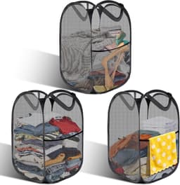 Set van 3 Opvouwbare Wasmanden, Draagbare Pop-Up Wasmanden, Ideaal voor Badkamer en Kamperen, 36 x 36 x 58 cm, Handig voor Wasverzameling en Ruimtebesparing — thumbnail 1