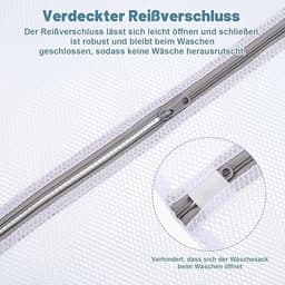 Set van 2 grote waszakken voor wasmachine, 50x60 cm, herbruikbaar met ritssluiting — thumbnail 4