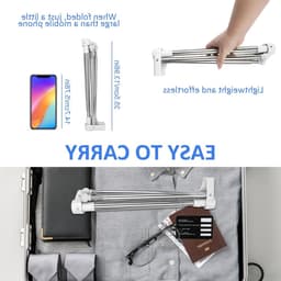 Vouwbaar Kleding Droogrek voor Thuis en Reizen - Ideaal voor Camping, Buiten en Wasgoed - 13-28 Inch Verstelbaar en Compact — thumbnail 3