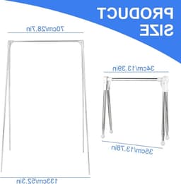 Vouwbaar Kleding Droogrek voor Thuis en Reizen - Ideaal voor Camping, Buiten en Wasgoed - 13-28 Inch Verstelbaar en Compact — thumbnail 5