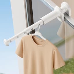 Compacte droogrek voor onderweg, mini wasdroger, wanddroger, uitbreidbaar en ruimtebesparend voor hotel, camping, balkon en thuis, kledinghanger voor maximaal 7 kledingstukken. — thumbnail 3