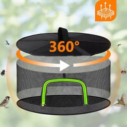 Kruidendroognet - Opvouwbaar Droognet - 6 Lagen & U-vormige Ritssluiting - 60CM - Beschermt tegen Vogels & Snel Drogend - Voor Tuin, Balkon & Keuken — thumbnail 3