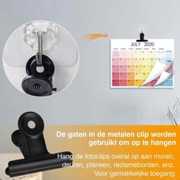 Een set van 18 zwarte metalen wasknijpers - Bulldog-stijl - metalen wasknijpers - metalen wasknijpers met scharnieren, Geschikt voor knutselprojecten. — thumbnail 3