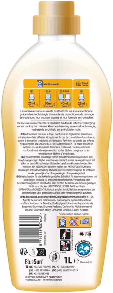 Dreft Wasverzachter Orange Breeze - 6 x 880 ml - Voordeelverpakking — afbeelding 1