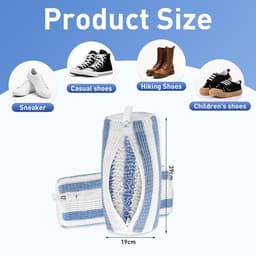 Schoenwaszak, wasmachine, waszak, schoenen wasmachine, schoenwaszak, schoenen wasmachine zak met 360° reinigingspluisje, schoenenzak voor wasmachine en droger (blauw - wit - 2 stuks) — thumbnail 3