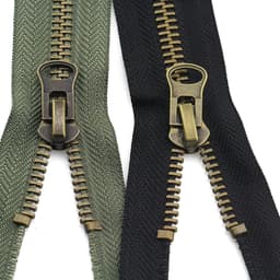 Ritstrekker - Metalen rits - Kleding reparatie - Automatische vergrendeling - 100 cm - Legergroen — thumbnail 2