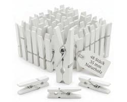 Dailygoods- Wasknijpers Mini - Houten Wasknijpers - Knutselen - Fotoklemmen - Cadeauzakjes - 50 Stuks - Natuurlijk Hout - Mini-clips
