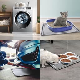 Wasmachine Drip Tray - Onderbouw Bak - Water Opvang - Verhoogde Rand - 60x40cm - Zilver — thumbnail 4