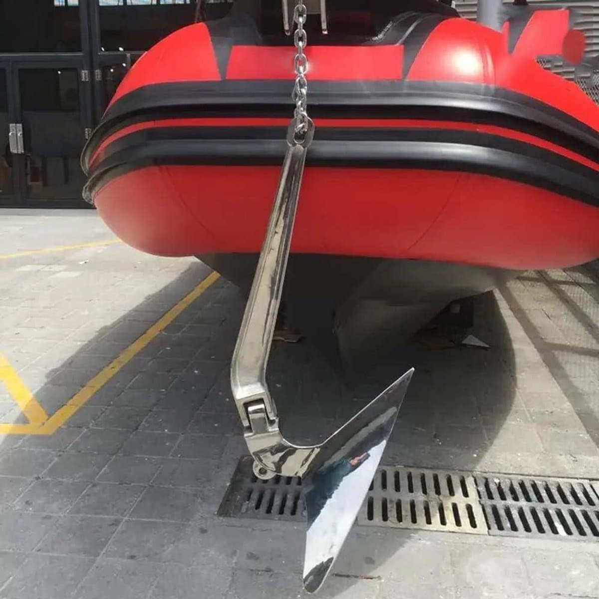 Roestvrij Stalen Anker - Ploeganker Boot - Watersport Verankering - Hoge Houdkracht Zand Modder - 5 kg - Zilverkleurig — afbeelding 1
