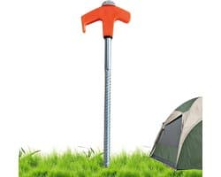 Grondankers - Tentharingen Schroef - Stabiel Verankeren - Oplichtend in Donker - 20 cm - Oranje