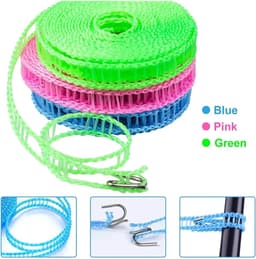 Draagbare Waslijn - Reis Waslijn - Kleding Drogen - Windproof en Antislip - 5 meter - Roze — thumbnail 5