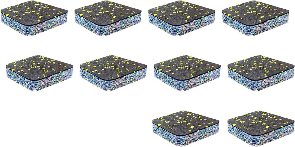 Loopband Matten - Trillingsdempers Vloerbeschermers - Apparatuur Dempen - Hoge Dichtheid PVC - 2 cm Dik - Zwart — afbeelding 1
