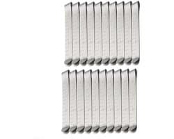 Naaiklemmen Set - Stof Liniaal Clips - Zomen Maken - Roestvrij Staal - 20 Stuks - Zilver