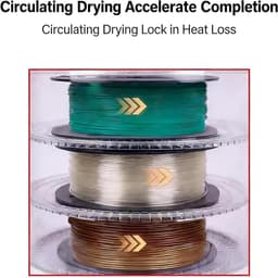 Filament Droger Box, 3D Printing Filament Droogoven, 360° Luchtcirculatie, Instelbare temperatuur 35-70 °C, vochtbestendig en stofdicht voor thuis en studio — thumbnail 5